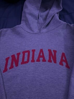 Lee Gray Crewneck with Red Indiana Arch